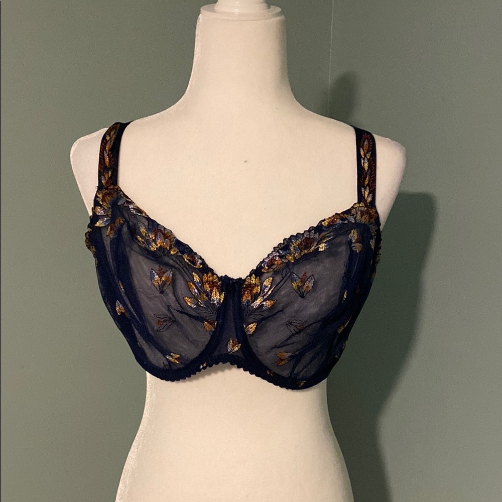 Prima Donna Embroidered Navy Blue Bra